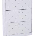 Meuble À Chaussures En Strass 3 Portes Blanc 110x17x80cm