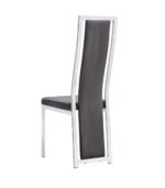 Lot De 6 Chaises Dana Chrome Velours Gris – Image 3