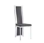 Lot De 6 Chaises Dana Chrome Velours Gris