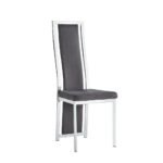 Lot De 6 Chaises Dana Chrome Velours Gris