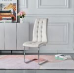 Lot De 6 Chaises Bella En Similicuir Velours Beige