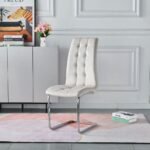 Lot De 6 Chaises Bella En Similicuir Velours Beige