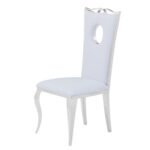 Lot De 4 Chaises Royal Chrome Simili Blanc