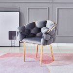 Lot De 2 Chaises Ballon Gold Velours Anthracite