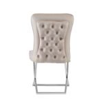 Lot De 4 Chaises Gabrielle Chrome Velours Beige