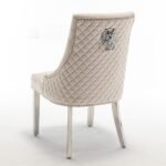 Lot De 2 Chaises Lion Matelassee Chrome Beige