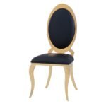 Lot De 4 Chaises Angel Gold Similicuir Noir