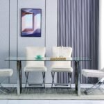 Table Repas Kensy Chrome Transparent 180x90x75 Cm