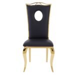Lot De 4 Chaises Royal Gold Simili Noir