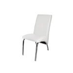 Lot De 4 Chaises Fate En Similicuir Blanc Neige
