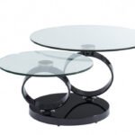 Table Basse Automat Acier Noir Transparent 70x45 Cm