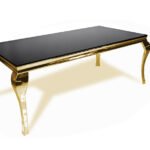 Table Repas Baroque Gold Noir 180x90x75 Cm