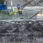 Table Basse Rectangle Pyramide Chrome Transparent 120x60 Cm