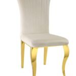 Lot De 6 Chaises Louis Gold Velours Beige
