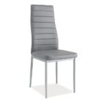 Lot De 6 Chaises Tolia  Chrome Velours Gris