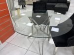 Table A Manger Electra Pieds Metal Transparent 120x75cm – Image 5