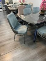 Table de Salle à Manger effet marbre 165x87 cm + 6 chaises MARMARIS – Image 9