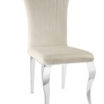 Lot De 6 Chaises Louis Chrome Velours Beige