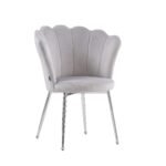 Lot De 2 Chaises Nymphea Chrome Velours Gris